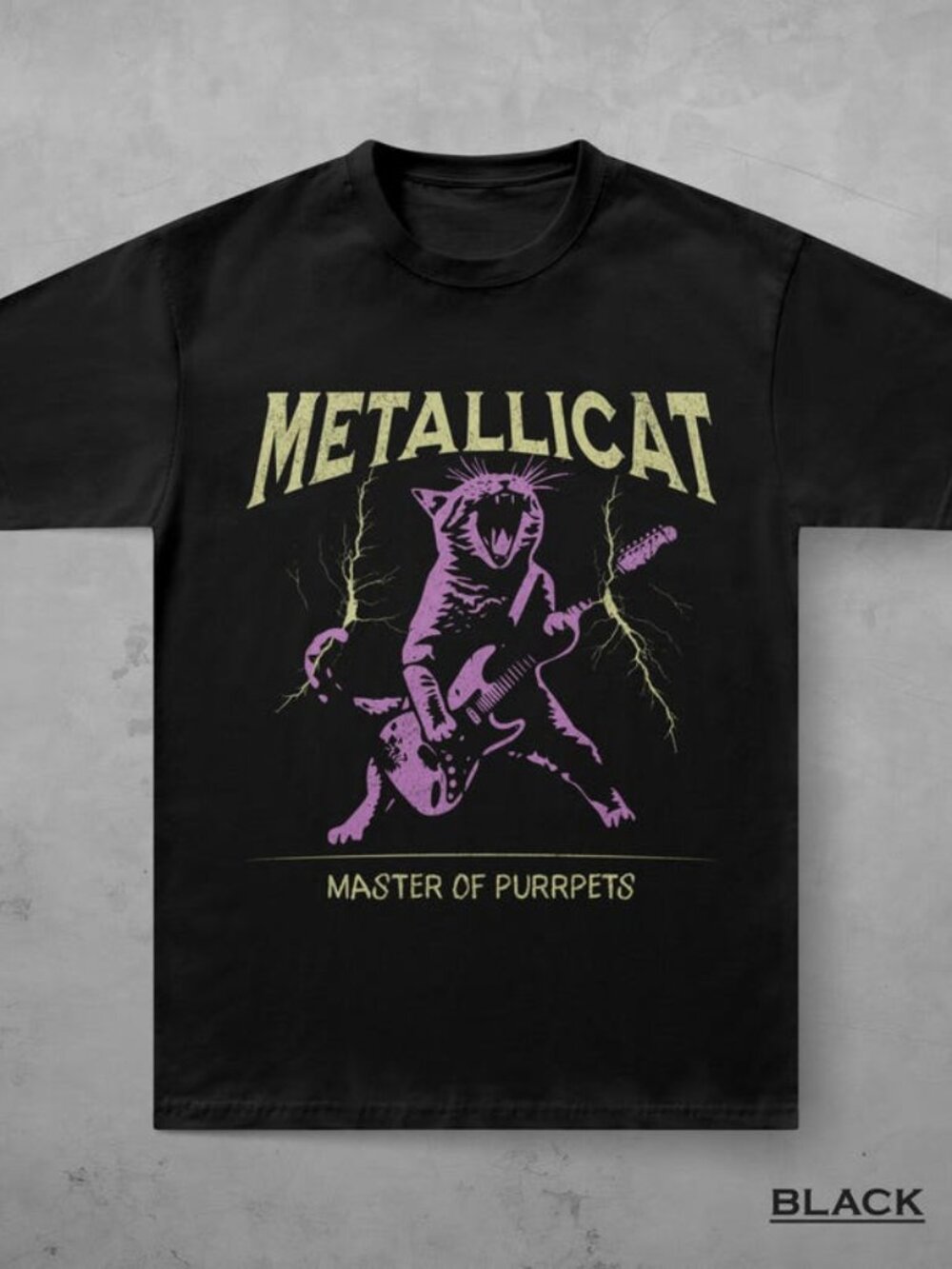 Metallicat Shirt, Funny Cat T-Shirt, Heavy Metal Music Tee
